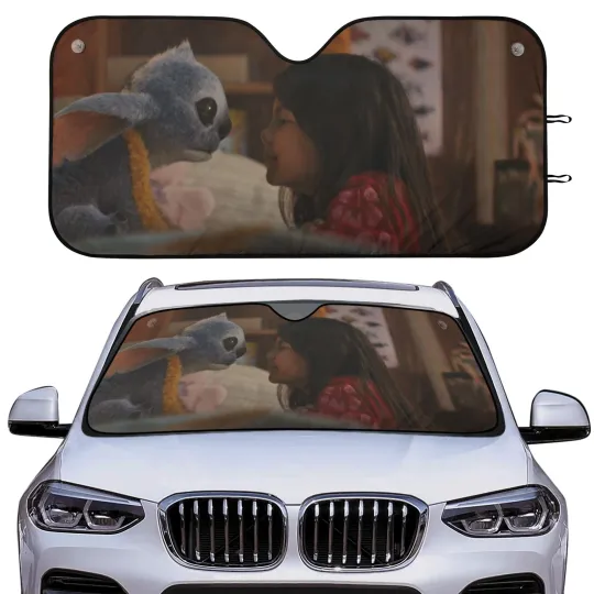 Discover Disney Stitch Car Sunshade, Live Action Movie Gift, Windshield UV Cover