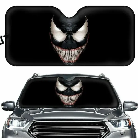 Venom Car Sun Shade, Superhero Windshield Sunshade & Cool Car Accessory for Fan