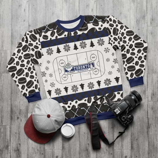 Discover Toronto Hockey Ugly Sweater Unisex Sweatshirt AOP, Christmas Outfit, Party, Gifts for Him, Gifts for Her, Canada Sports Fans
