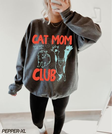 Discover Comfort Colors Cat Mom Sweatshirt, Cat Mama Shirt, Funny Cat Sweatshirt, Cat Mom Gift, Cat Mom Club Sweatshirt, Cat Lover, Fur Mama Shirt