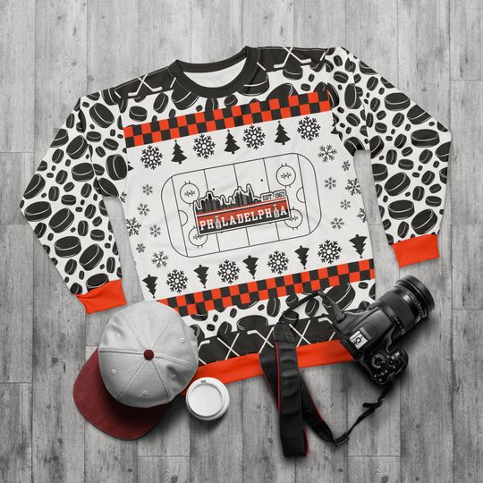 Discover Philadelphia Hockey Ugly Sweater Unisex Sweatshirt AOP, Christmas Outfit, Party, Gifts for Him, Gifts for Her, Philly Sports Fans