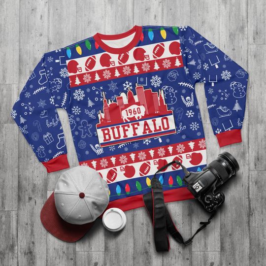 Discover Buffalo Football Ugly Sweater Unisex Sweatshirt AOP, Christmas Outfit, Party, Gifts for Him, Gifts for Her, Sports Fans, NY