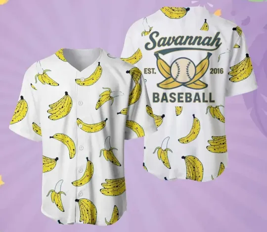 Discover Collection Retro Savannah Baseball Jersey Funny Banana Team fan gift