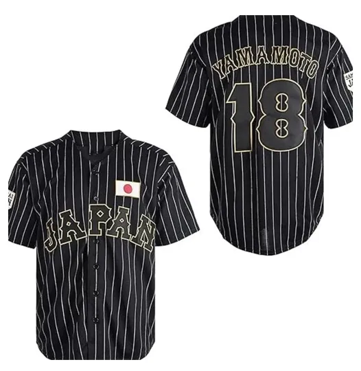 Discover Yamamoto #18 Team Japan Baseball Jersey All sizes S to 6Xl AOP