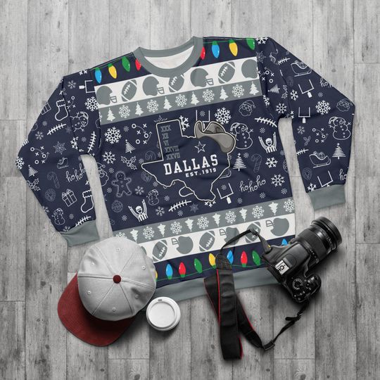 Discover Dallas Football Ugly Sweater Unisex Sweatshirt AOP, Christmas Outfit, Party, Gifts for Him, Gifts for Her, Sports Fans, Texas, Dallas