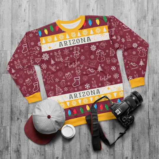 Discover Arizonna Ugly Sweater Unisex Sweatshirt AOP, Christmas Outfit, Party, Gifts for Him, Gifts for Her, Sports Fans, football, basketball