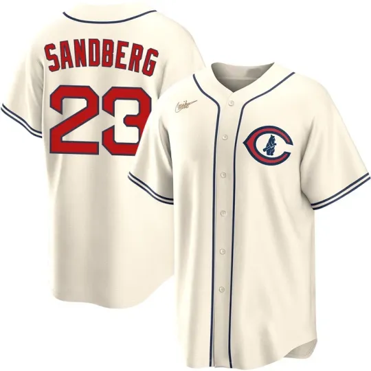 Discover Collection #23 Ryne Sandberg SHORT SLEEVE Signature Jersey Shirt S-5Xl