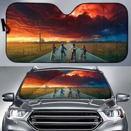 Discover Stranger Things Street & Sky Car Sun Shade