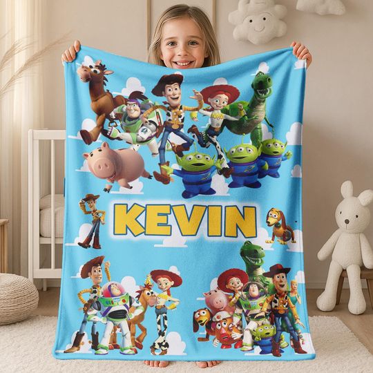 Discover Custom Name Toy Story Characters Blanket, Baby Blanket - Baby Blanket, Gift Rex- Gift For Kid, Fleece Mink Sherpa, Character Gift BXHK20