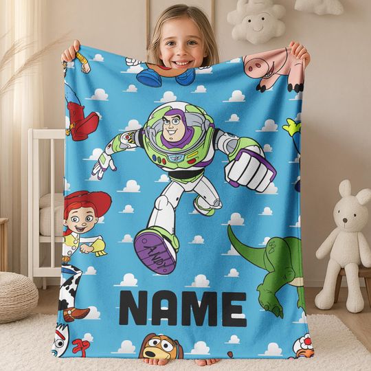 Discover Custom Name Toy Story Blanket, Disney Toy Story Characters Blanket, Baby Blanket, Gift For Kid, Fleece Mink Sherpa, Gift For Baby B-23022331