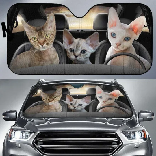 Discover Devon Rex Cat Car Sun Shade Car Sun Visor Funny
