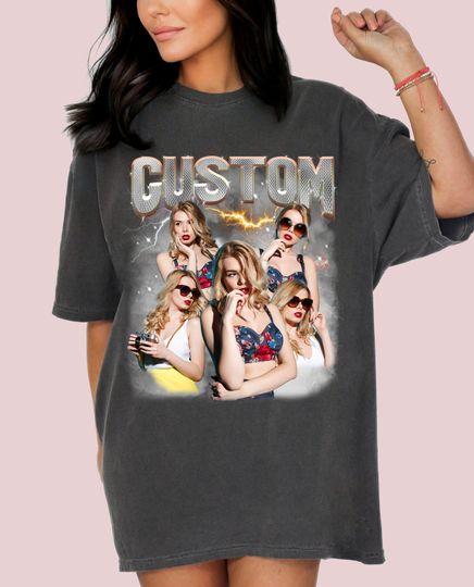 Discover Custom Bootleg Rap Tee for bachelorette party, Vintage 90s Custom Photo Shirt, Birthday Party shirts, matching shirts for birtday party
