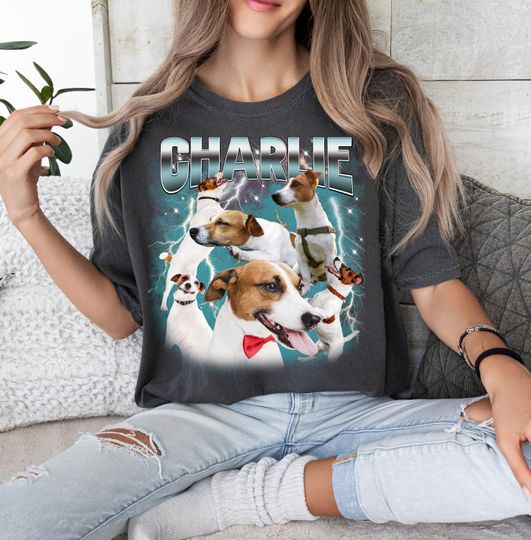 Discover Custom Dog t-shirt, Personalized 90s Custom Cat Shirt, Retro custom pet shirt,  Photo collage Shirt, Bootleg Dog face rap tee