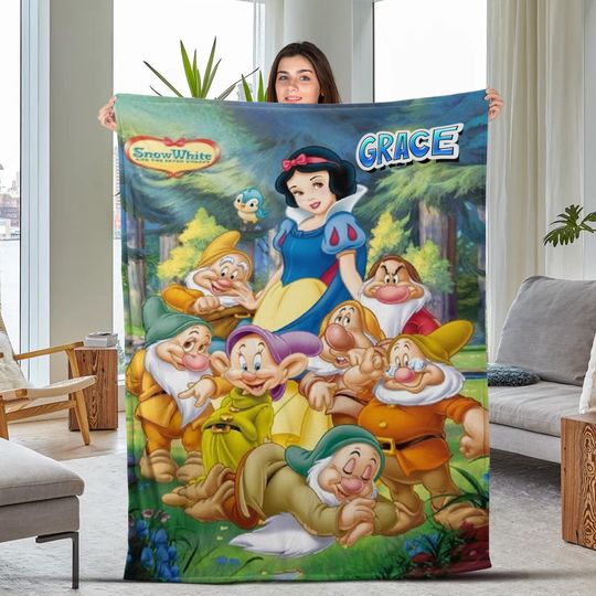 Discover Snow White Blanket, Princess Blanket, Seven Dwarf Blanket, Snow White Princess Blanket