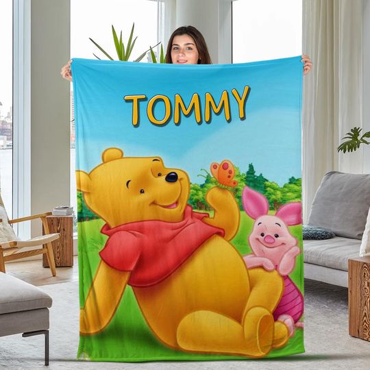 Discover Personalized Winnie The Pooh Blanket, Pooh Bear Blanket, Winnie The Pooh and Friends Blanket