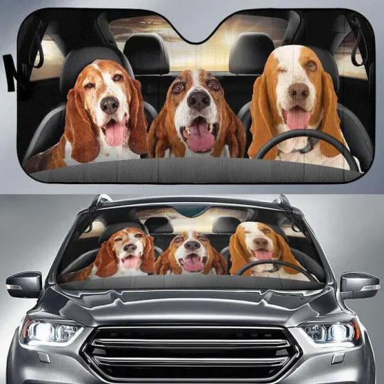Basset Hound Dog Car Sun Shade