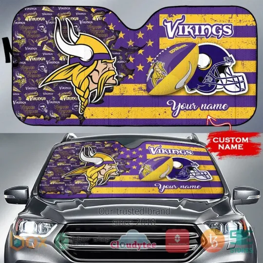 Minnesota Vikings Football Team Car Sun Shade