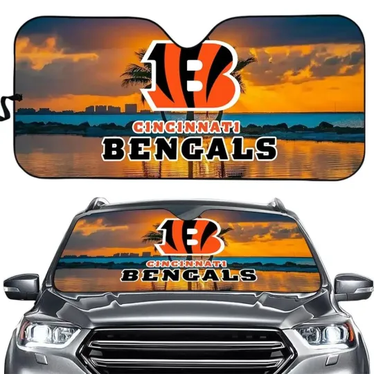 Discover Cincinnati Bengals Football Team Car Sun Shade