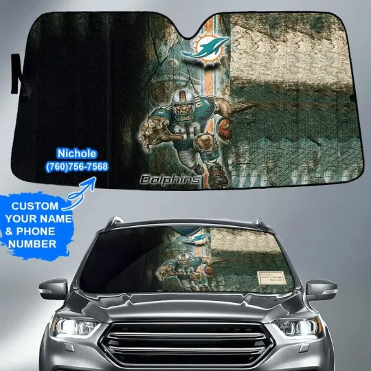 Miami Dolphins Football Team Car Sunshade