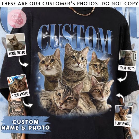 Custom Pet Bootleg Shirt, Custom Retro Cat Bootleg Shirt,Custom Photo Shirt, CUSTOM Your Own Bootleg Idea Here,Pet Photo Shirt, Cat Mom Gift