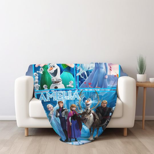 Discover Personalized Disney Frozen Blanket, Custom Name Disney Blanket, Princess Elsa Blanket, Disney Birthday Girl Gift, Kids Disney Blanket BZCK20