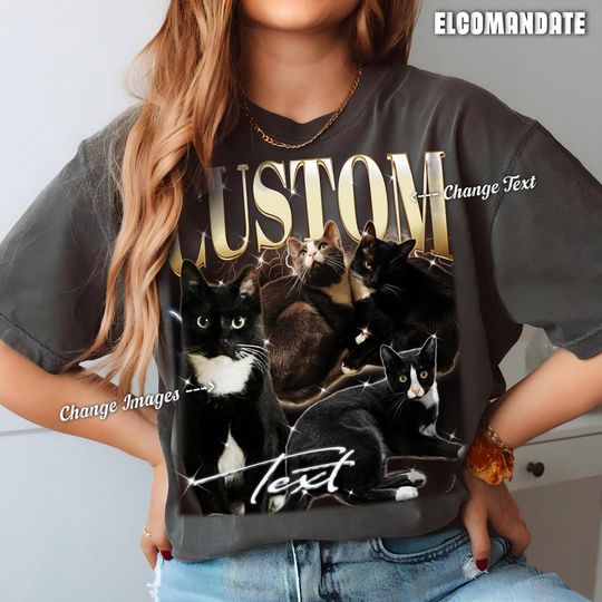 Discover Comfort Colors Cat Dad Shirt - Custom Cat Tee for Him, Vintage Cat Shirt, Bootleg Cat Art Shirt, Personalized Pet Owner Gift