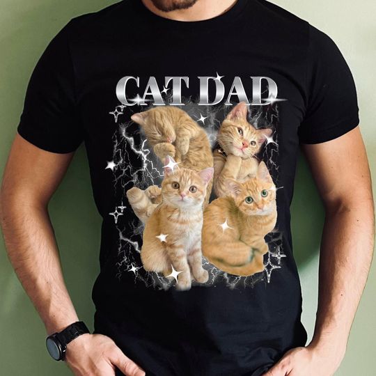 Custom Vintage Bootleg Pet Shirt, Comfort Colors Cat Dad Shirt, Custom Pet Shirt, Custom Bootleg Shirt, Cat Remembrance Gift, Cat shirts
