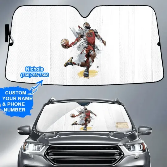 Discover American Baseketball Team Car Sunshade
