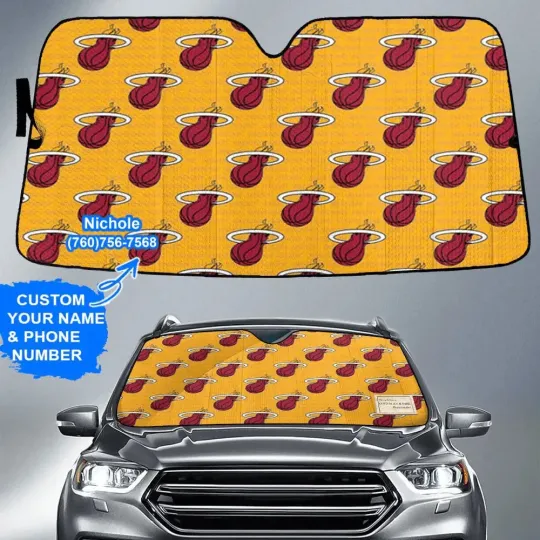 Discover Miami Heat Basketball Team Car Sunshade