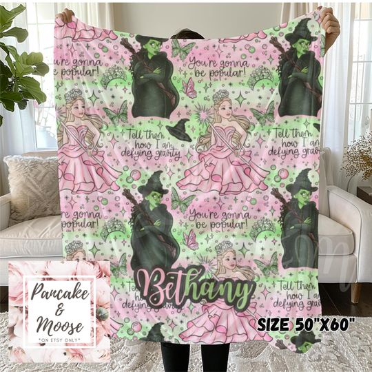 Discover Enchanted Wicked Best-Friend Witch Blanket Personalized Cozy Fleece Throw