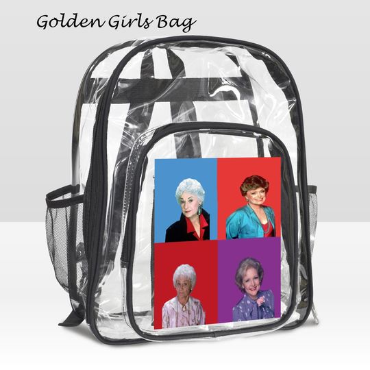 Stay Golden School Backpack, Transparent Bag for Teens and University Students