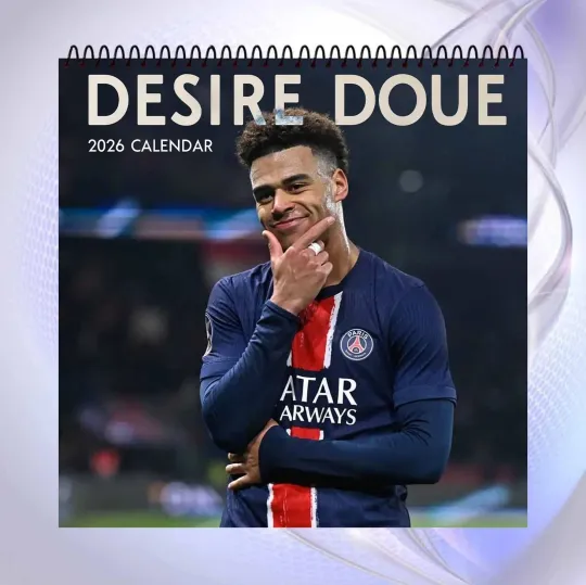 Discover Desire Doue 2026 Calendar, Football Player Wall Calendar, Soccer Gift Idea