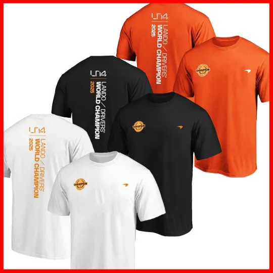 Discover Lando Norris 2025 Drivers' World Champions Shirt Mc.L@ren F-1 Team Shirt