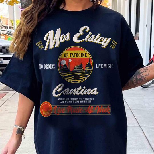 Discover Star Wars Classic Mos Eisley Cantina Live Music All Week Ad Retro T-Shirt, Disney Star Wars Shirt, Hollywood Studios, Galaxy's Edge Trip