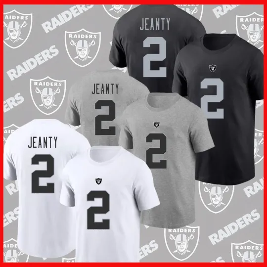 Ashton Jeanty #2 Las Vegas Raider 2025 Player Name & Number