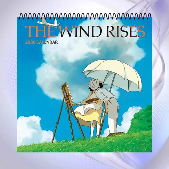 The Wind Rises 2026 Calendar, Studio Ghibli Anime Art Calendar