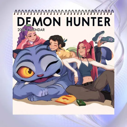 Demon Hunter 2026 Calendar, Anime Art Wall Calendar, Fantasy Game Gift Idea