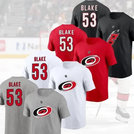 Discover HOT NEW Jackson Blake #53 Carolina Hurricanes 2025 Player Name & Number For Fan
