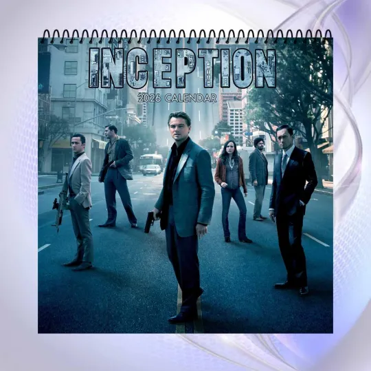 Inception 2026 Calendar, Leonardo DiCaprio Movie Art, Dream Heist Sci-Fi Gift