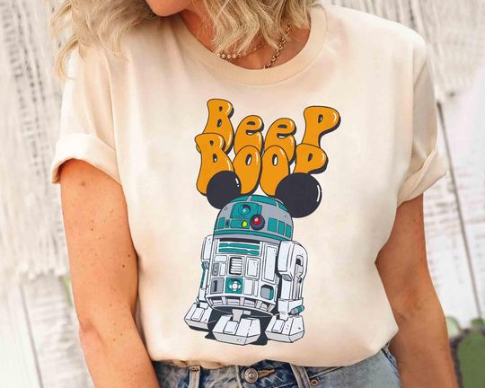 Discover Star Wars Cute Droid R2-D2 Beep Boop Costume Mickey Ears Shirt, Star Wars Day Tee, Galaxy's Edge Hollywood Studios Disneyland Family Gift