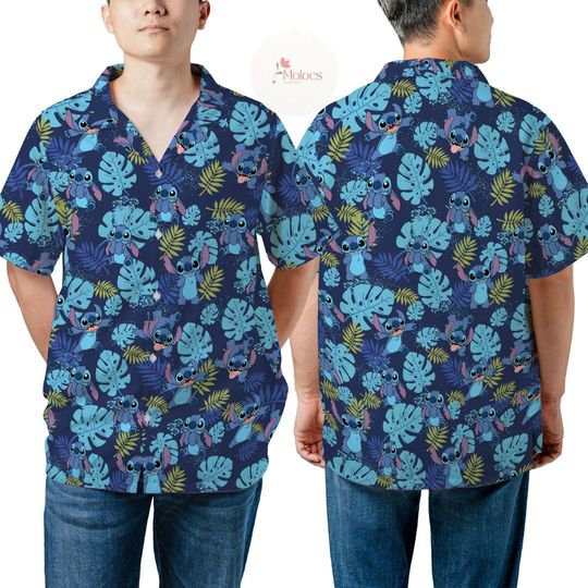 Discover Retro Stitch Aloha Floral Hawaiian Shirt, Lilo and Stitch Summer Beach Disney Hawaii Shirt