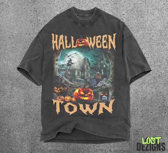 Discover Halloweentown T-shirt, Vintage Halloween Tee, Spooky Shirt, Halloween Gift Shirt, Comfort Colors Crewneck, Halloween Graphic Shirt