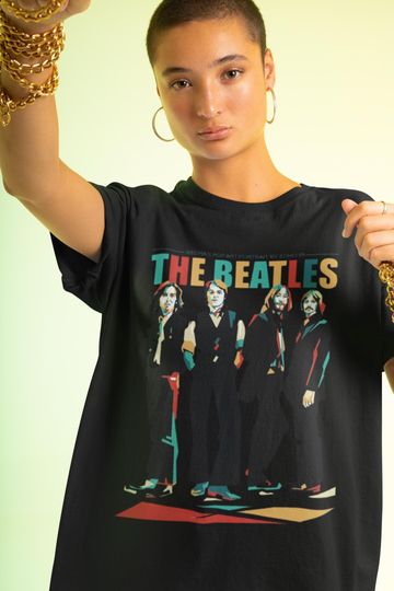 Unisex The Beatles 100% Cotton T-Shirt in Colorful