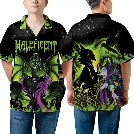 Discover Unisex Maleficent Dragon Disney Villains Hawaiian Shirt, Sleeping Beauty Malefic