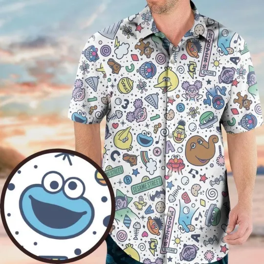 Discover The Muppet Button Shirt, Animal Muppet Hawaiian Shirt, Summer Beach Shirt, Carto