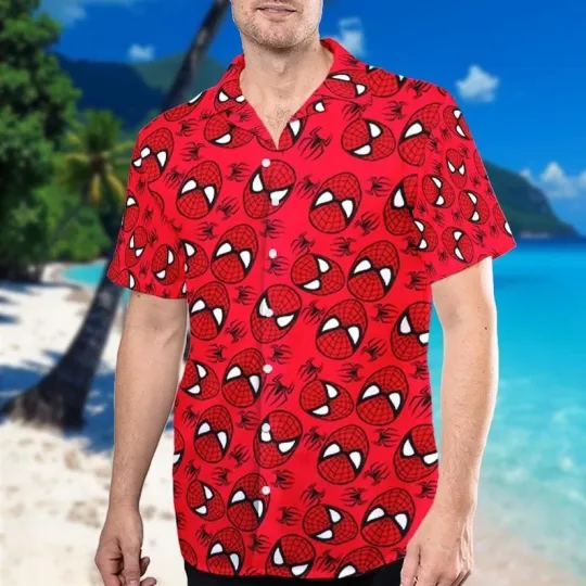 Discover Spider Man Cartoon Hawaiian Shirt, Spiderman Button Up, Spider Man Friends Hawai