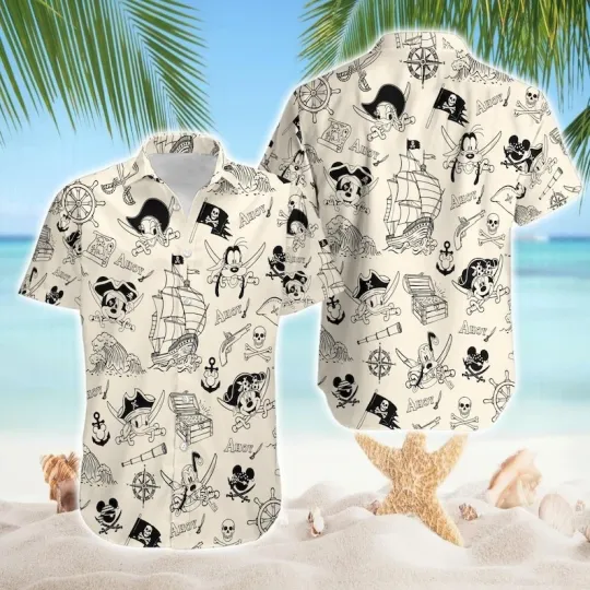 Discover Disneyland Cruises Pirates Hawaiian Shirt, Disneyland Caribbean Vacation