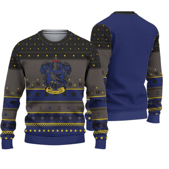 Harry Potter Sweater Ravenclaw Ugly Christmas Pullover Sweater