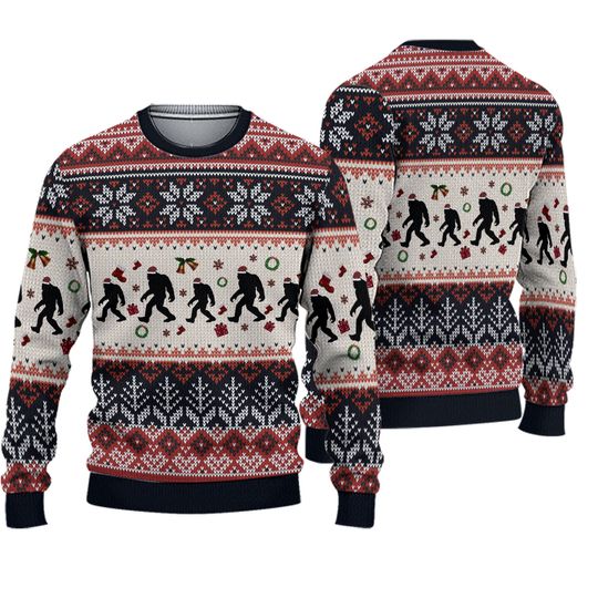 Bigfoot Christmas Ugly Sweater, Merry Xmas Sweater, Bigfoot Sasquatch Christmas