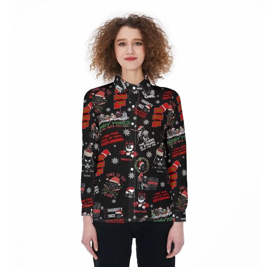 Darth Vader Santa Christmas Blouse Shirt, Star Wars Xmas Shirt, Stroomper Santa Casual Shirt, Magic Kingdom Shirt